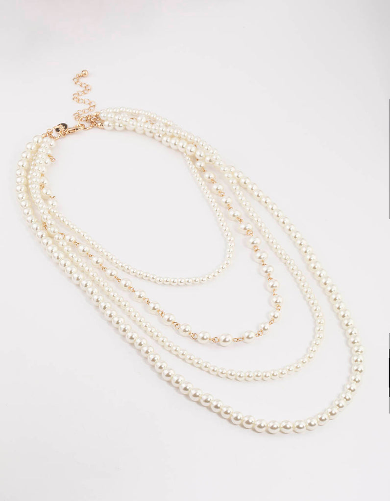 Gold Layered Mixed Pearl Necklace - Lovisa