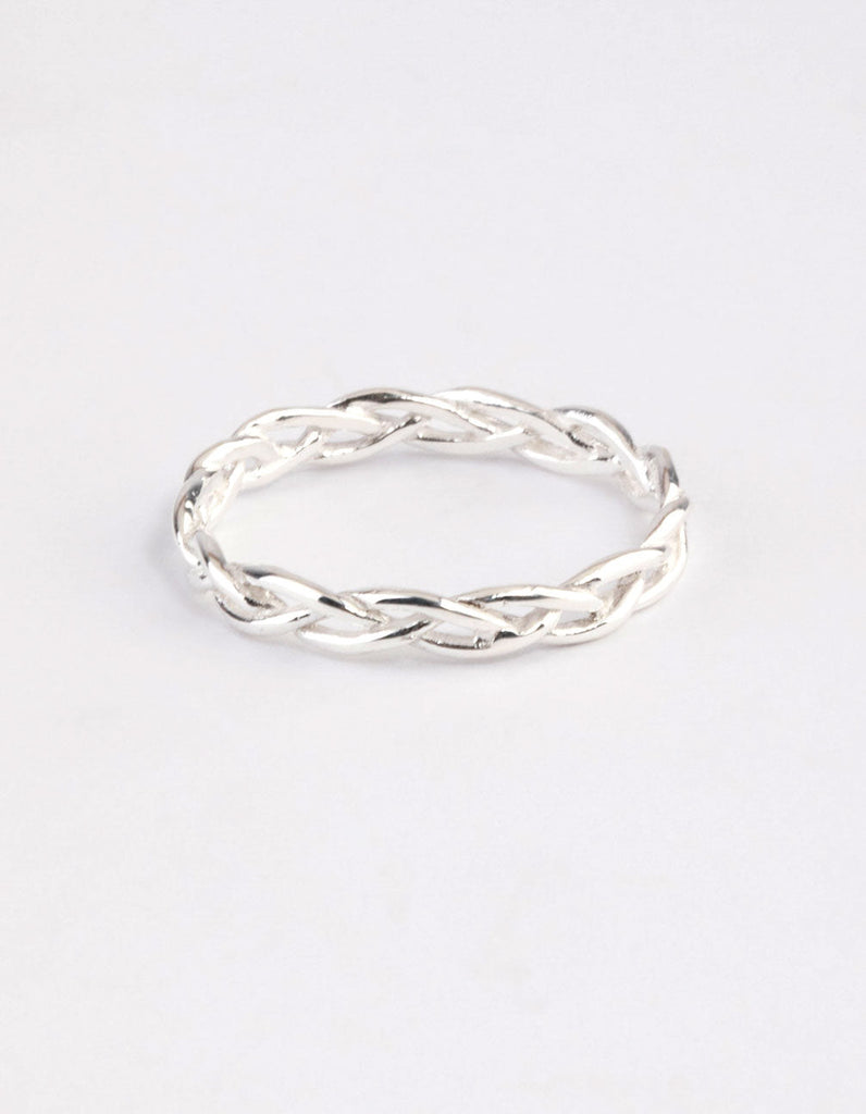 Silver and gold sales braided ring