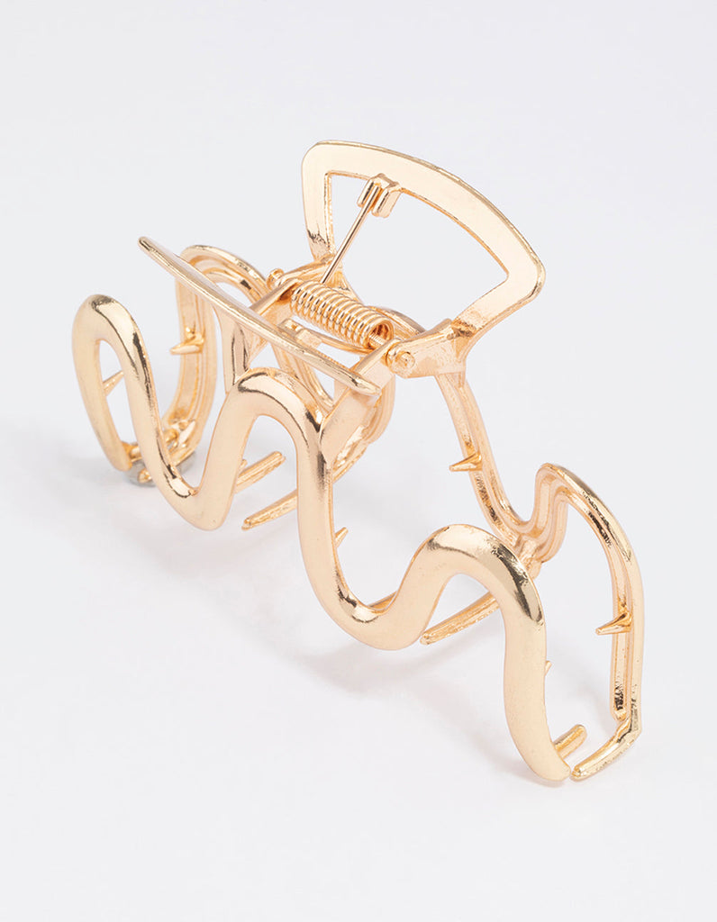Gold Metal Rectangle Outline Claw Clip - Lovisa