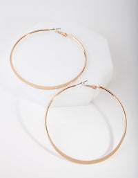 Gold Flat Edge Hoop Earrings - link has visual effect only