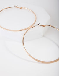 Gold Flat Edge Hoop Earrings - link has visual effect only