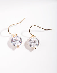 Gold Crystal Teardrop Mini Earrings - link has visual effect only