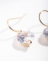 Gold Crystal Teardrop Mini Earrings - link has visual effect only