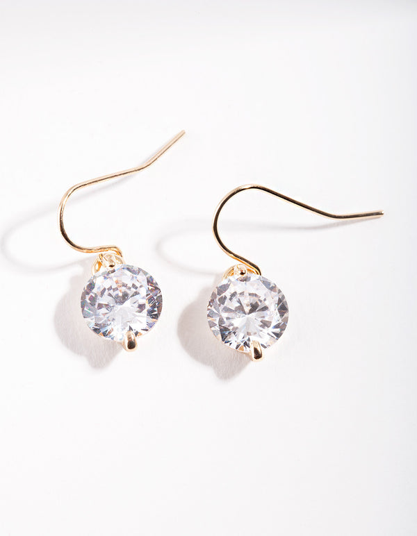 Gold Crystal Teardrop Mini Earrings