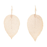 Gold Natural Leaf Earrings - link has visual effect only