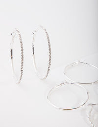 Silver Statement Diamante Earring Pack - link has visual effect only