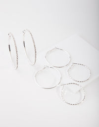 Silver Statement Diamante Earring Pack - link has visual effect only