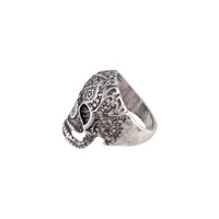 Antique Silver Detailed Skull Ring - link has visual effect only