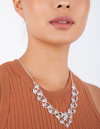 Silver Diamante V Shape Bib Necklace - link has visual effect only