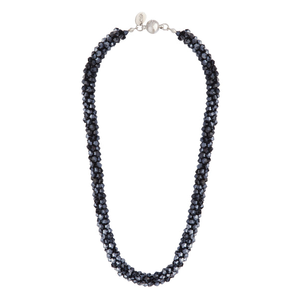 Midnight Navy Cut Out Bead Collar Necklace