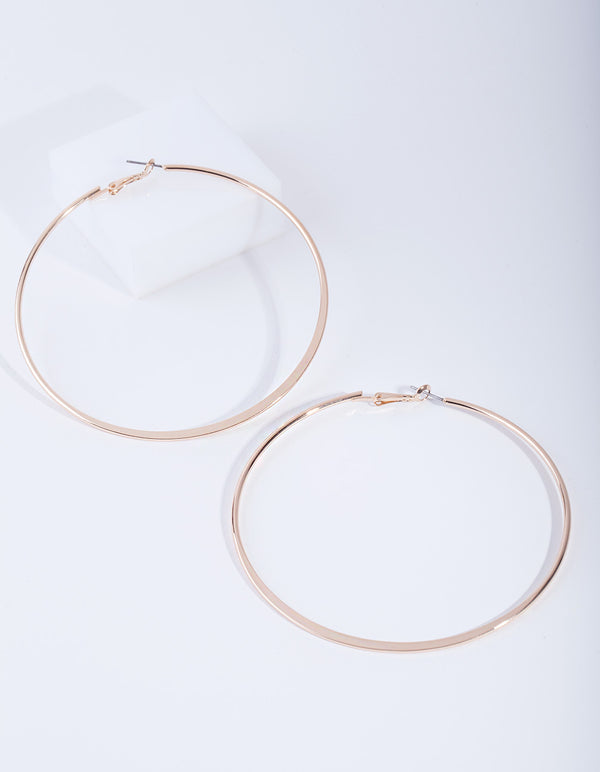 Gold Flat Edge Hoop 9cm Earring Pack