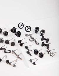 Black Mismatch Bowtie Earring 20 Pack - link has visual effect only