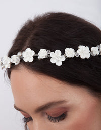 White Flower Pearl Halo Headband - link has visual effect only