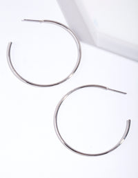 Silver 40mm Round Hoop Earrings - link has visual effect only