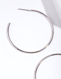 Silver 40mm Round Hoop Earrings - link has visual effect only