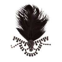 Black 1920's Gatsby Statement Feather & Jewel Headband - link has visual effect only