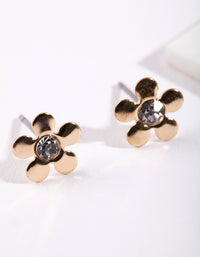 Gold Mini 70s Dia Flower Stud Earrings - link has visual effect only