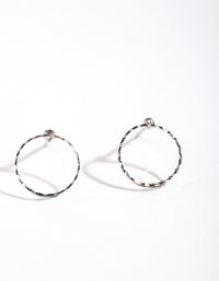 Silver Open Circle Stud Earrings - link has visual effect only