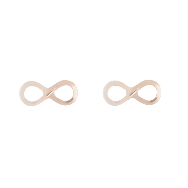 Rose Gold Infinity Stud Earrings