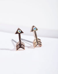 Rose Gold Arrow & Diamante Stud Earrings - link has visual effect only