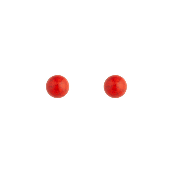 Cracked Red Ball Stud Earrings