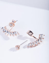 Rose Gold Navette Drop Jacket Earrings - link has visual effect only