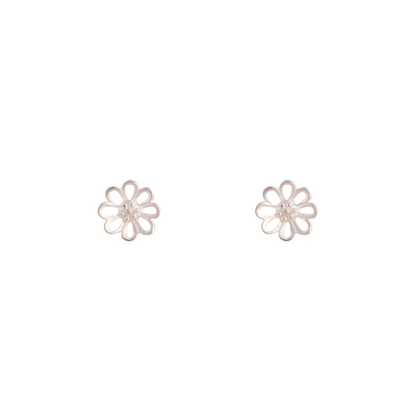 Sterling Silver Open Daisy Stud Earrings