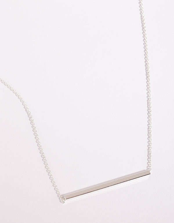 Sterling Silver Clean Bar Necklace