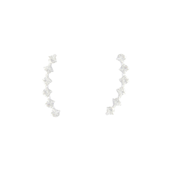 Sterling Silver Diamante Ear Pin