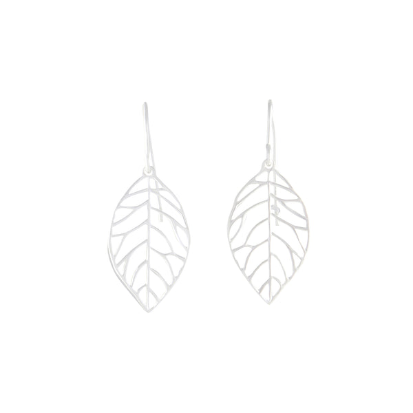 Sterling Silver Leaf Drop Earrings