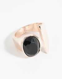 Rose Gold Open Stone Ring - link has visual effect only