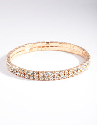 Gold 2 Row Cupchain Stretch Bracelet - link has visual effect only