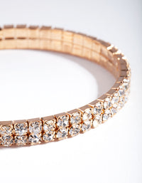 Gold 2 Row Cupchain Stretch Bracelet - link has visual effect only