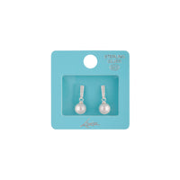 Sterling Silver Diamante Drop Pearl Earrings - link has visual effect only