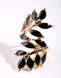 Black Leaf Wrap Ring - link has visual effect only