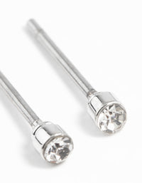 Silver Tiny Diamante Stud Earrings - link has visual effect only