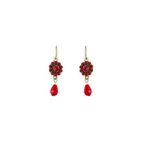 Red Crystal Flower Facet Earrings - link has visual effect only