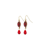 Red Crystal Flower Facet Earrings - link has visual effect only