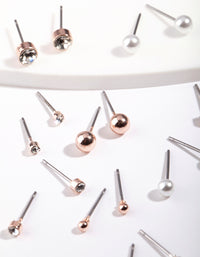 Rose Gold Tiny Diamante Earring 12-Pack - link has visual effect only