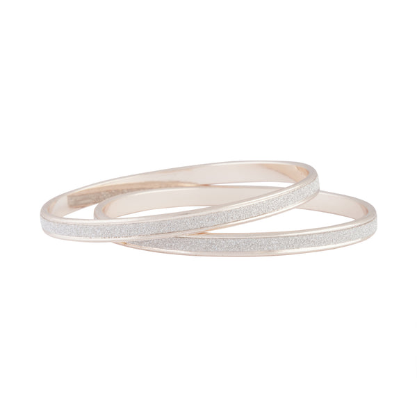 Rose Gold Glitter Double Bangle Pack