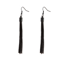 Black Tassel Chain Earrings - link has visual effect only