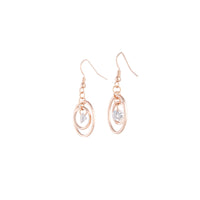 Rose Gold Diamante Bead Double Circle Earrings - link has visual effect only