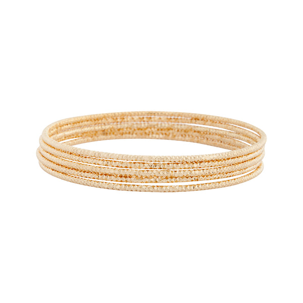 Gold Diamond Cut Bracelet 5 Pack