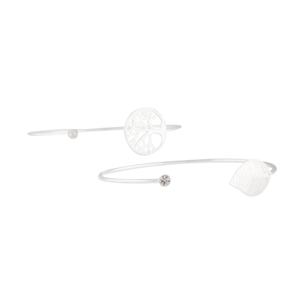 SILVER TREE OF LIFE THIN OPEN CUFF 2 PACK