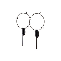 BLACK COATED METAL AND DISC HOOP Earrings - link has visual effect only