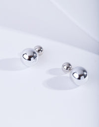 Silver Ball Sandwich Stud Earrings - link has visual effect only