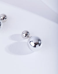 Silver Ball Sandwich Stud Earrings - link has visual effect only