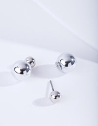 Silver Ball Sandwich Stud Earrings - link has visual effect only