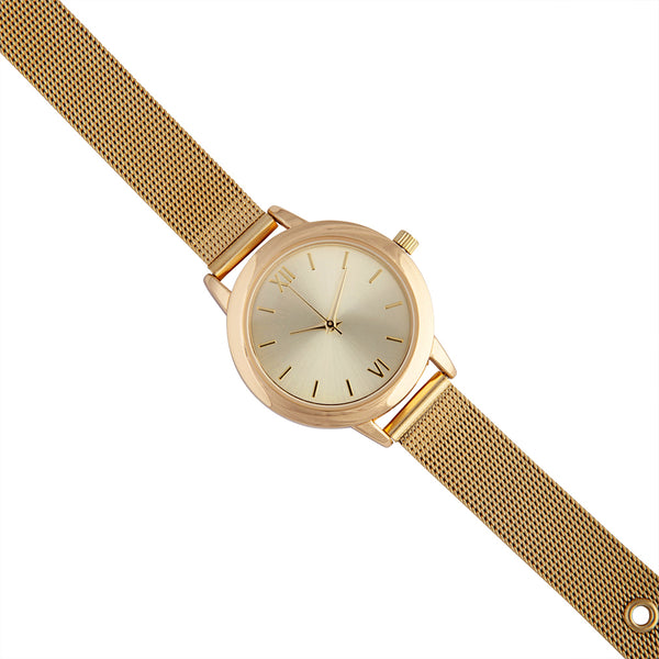 Gold Mesh Strap Watch