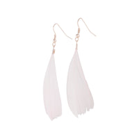 Rose Gold Pink Feather Earrings - link has visual effect only